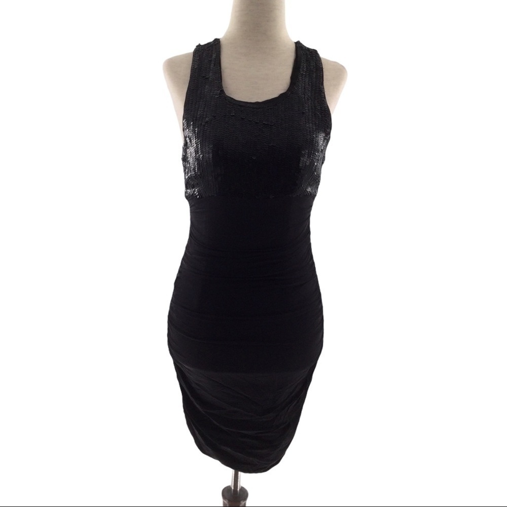 Alice+Olivia silk sequins black Cocktail dress